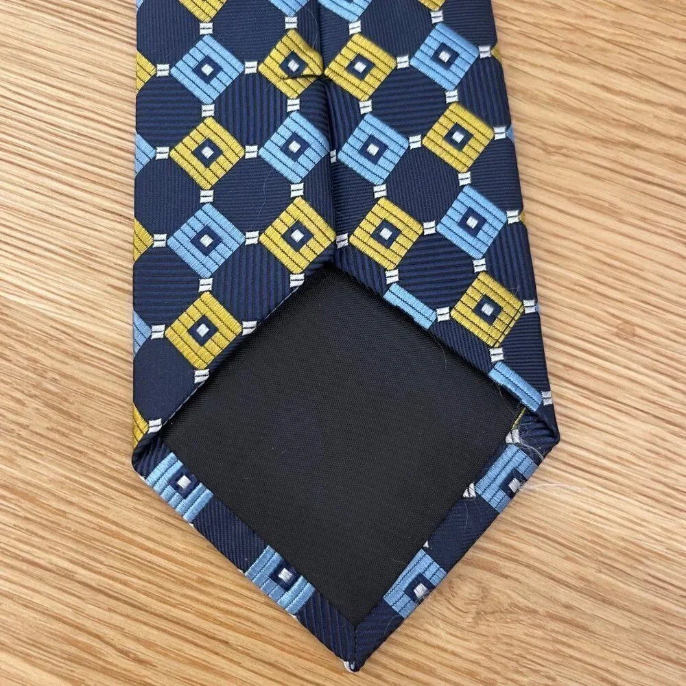 Twenty Dollar Tie 100% Silk Navy, Blue and Yellow